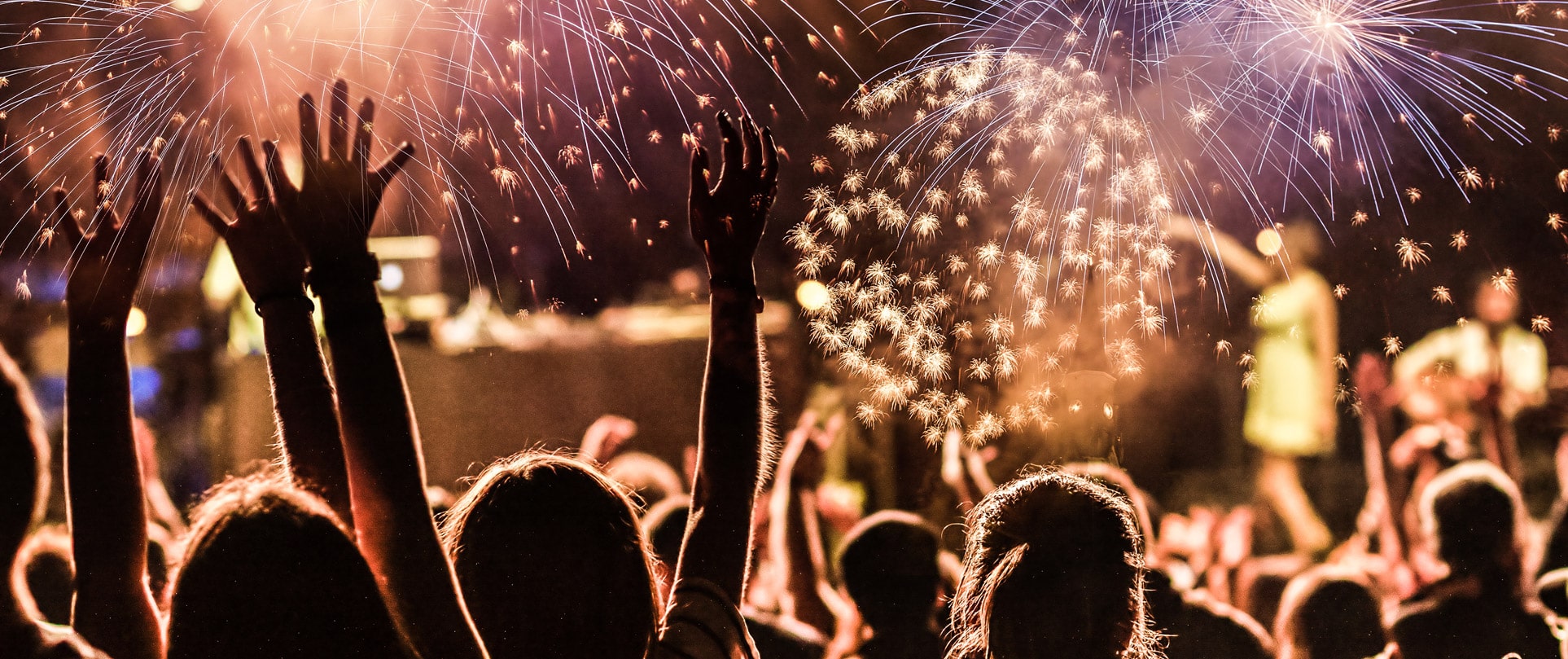 firework display and band