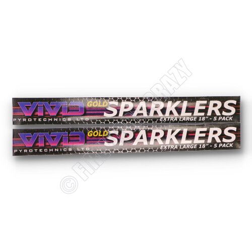 gold sparklers (5) large 18" by vivid pyrotechnics