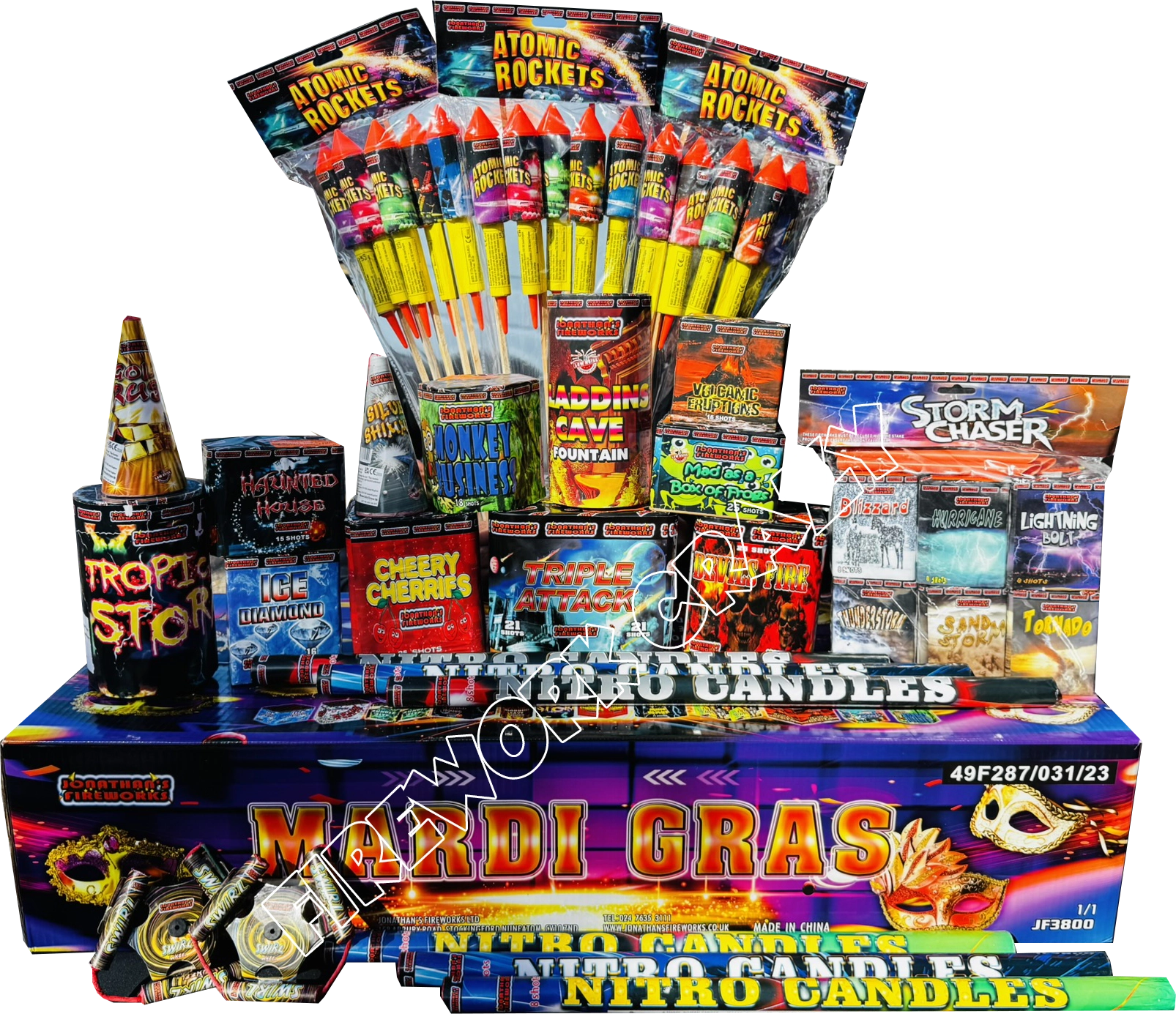 mardi gras selection by jonathans fireworks