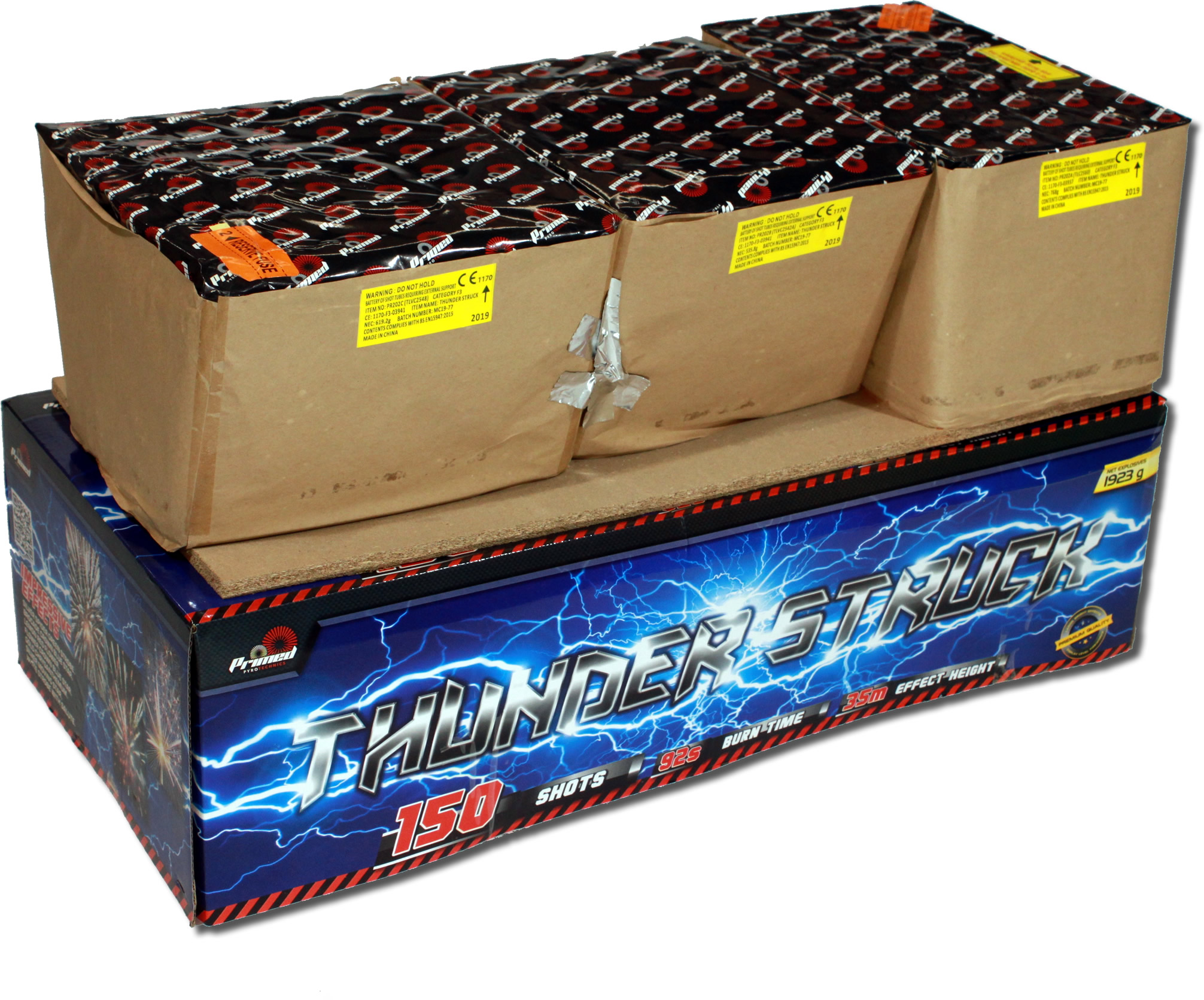 thunder struck by primed pyrotechnics