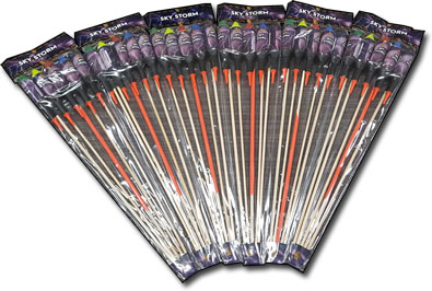 sky storm x 6 packs (30 rockets) by pyro king