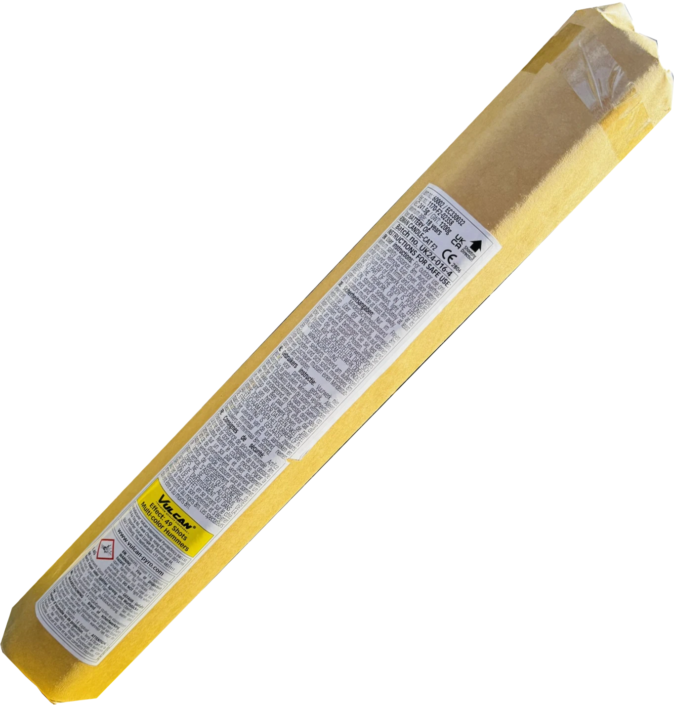 multi colour hummer 49 shot roman candle by vulcan fireworks